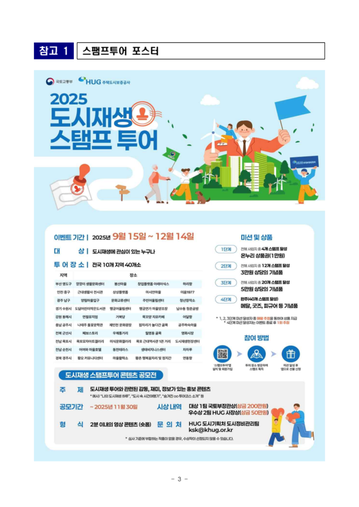 도시재생 스탬프 투어, 전국 10개 ...