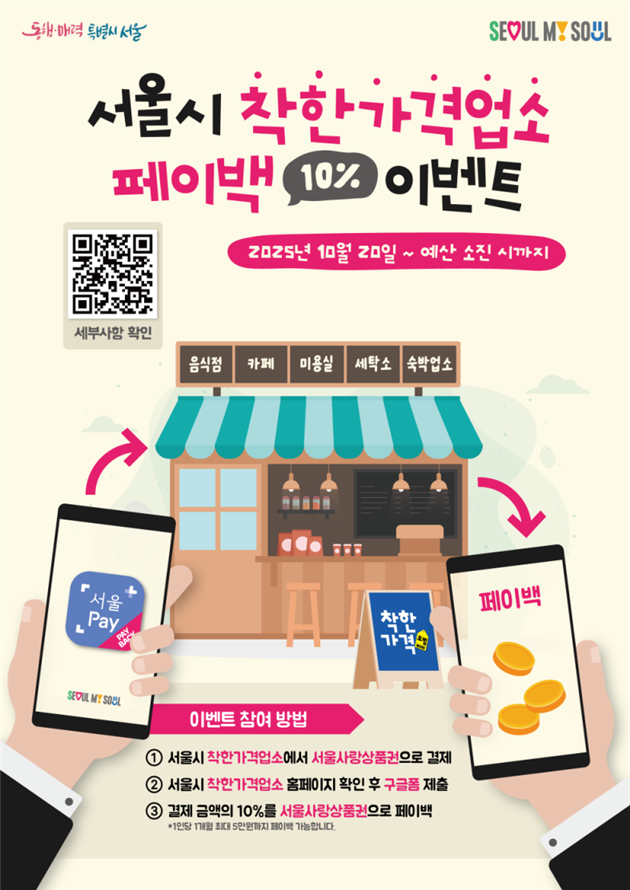 서울시, 착한가격업소 결제 시 10%...