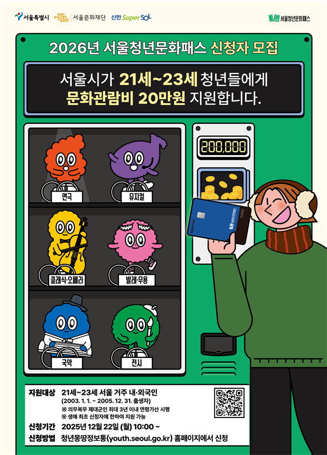 서울청년문화패스, 2026년부터 대폭...
